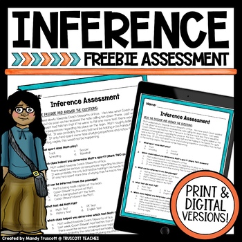 Preview of FREEBIE Inference Test for assessing Making Inferences: Paper & Digital
