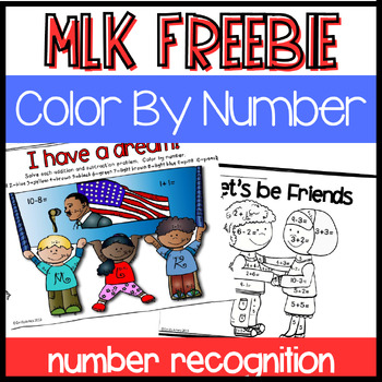 Preview of FREEBIE Martin Luther King Color by Number(Differentiated; Numbers 1-10)
