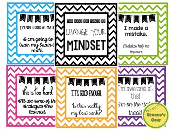 FREE Change Your Math Mindset Signs by Greene's Gear | TPT