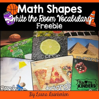 Preview of FREEBIE Math Shapes Write The Room Vocabulary