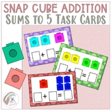 FREEBIE | Math Snap Cube Addition Task Cards | Sums to 5 |