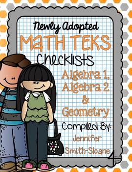 Preview of FREEBIE Math TEKS Checklists for Algebra 1, Algebra 2 and Geometry