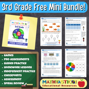 Preview of FREEBIE! Mathtastico 3rd Grade Unit 2: Lesson 1 Compare & Order Whole Numbers