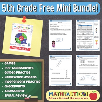 Preview of FREEBIE! Mathtastico 5th Grade Unit 2: Lesson 1 Simplifying Expressions