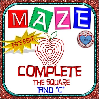 Preview of FREEBIE - Maze - Quadratic Functions - Complete the Square Missing "c"