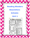 FREEBIE!!! McGraw-Hill Reading Wonders 4th grade EDITABLE Weekly Newsletter