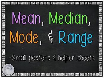 mean median mode range definitions posters