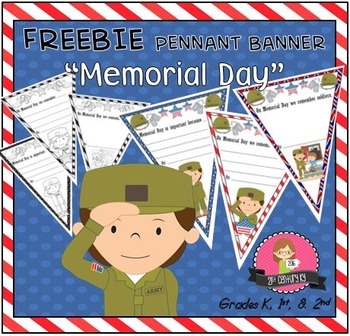 Preview of FREEBIE Memorial Day Pennant Banner Worksheet