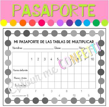 Preview of FREEBIE - Mi pasaporte de las tablas de multiplicar - Colour me Confetti