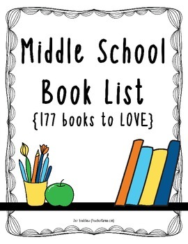 Preview of Middle School Book List ~ 177 Books to Read ~ Reading