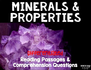Preview of Minerals & Their Properties Differentiated Reading Passages & Questions