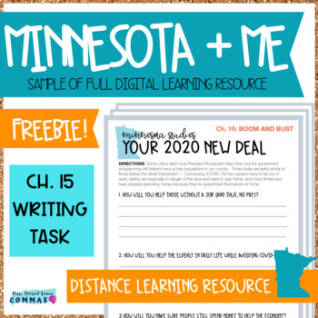 Preview of FREEBIE - Minnesota + Me | Distance Learning for Ch. 15