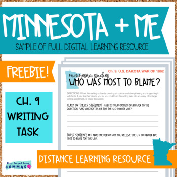 Preview of FREEBIE - Minnesota + Me | Distance Learning for Ch. 9