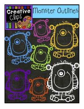 Preview of FREEBIE! Monster Outlines {Creative Clips Digital Clipart}