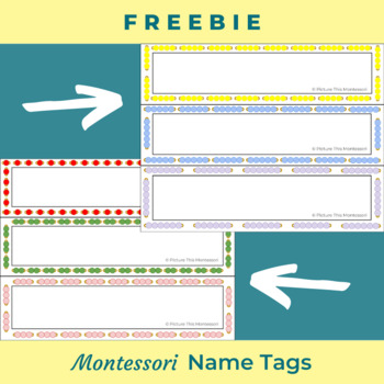 Preview of FREEBIE | Montessori Name Tags | EDITABLE