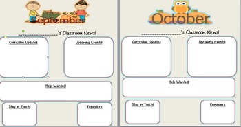 Preview of *FREEBIE* Monthly Classroom Newsletter Templates *EDITABLE*!