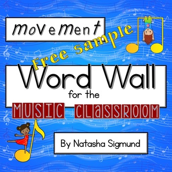 Preview of FREEBIE: Movement Word Wall for Music, Movement & Dance: Rainbow Music Theme