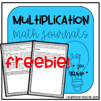 Preview of Multiplication Math Journal Error Analysis and Problem Solving FREE