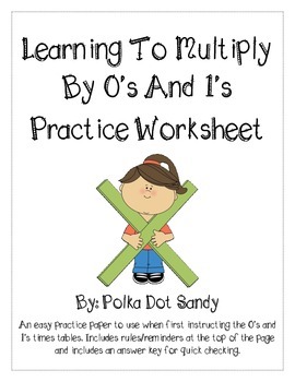 Preview of FREEBIE - Multiplying by 0's and 1's Practice - Common Core Aligned