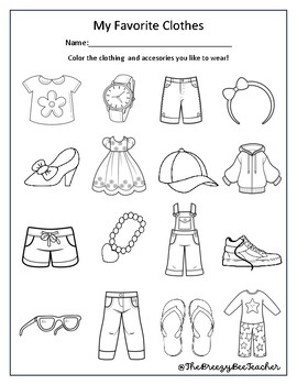 My Favorite Things Worksheet by Rush and Ramble