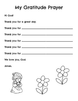 Preview of FREEBIE! My Gratitude Prayer - A Template for Young Learners