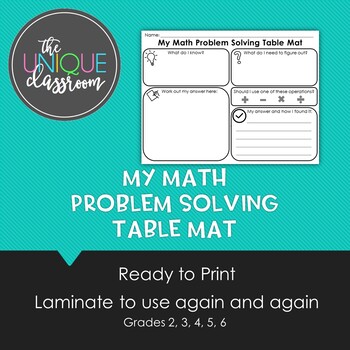 Preview of FREEBIE My Math Problem Solving Table Mat