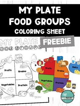 Preview of FREEBIE- My Plate Food Groups Coloring Sheet
