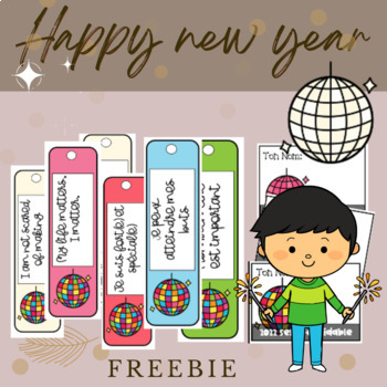Preview of FREEBIE : NEW YEAR 2024 Name tags , book marks gifts for students