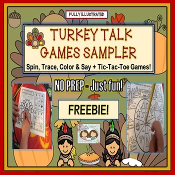 Preview of FREEBIE! NO PREP-JUST FUN! TURKEY TALK ARTICULATION GAMES SAMPLER