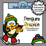 FREEBIE:  NO PREP Penguin Themed CVC Words Bump Game