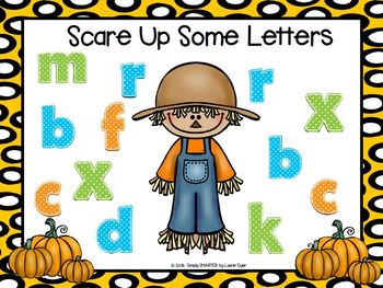 Scare Up Some Letters: NO PREP Scarecrow Letter Roll and Cover Game FREEBIE