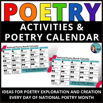 Preview of FREE National Poetry Month Suggested Activity and Poems Calendar 2024