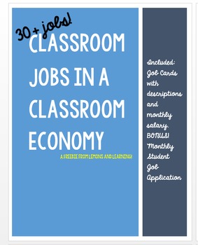 Preview of FREEBIE! Navy Classroom Economy Job Cards