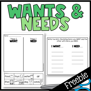 Preview of Wants and Needs Sort
