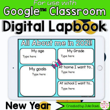 Preview of FREEBIE New Years 2024 Digital Interactive Notebook Google Classroom