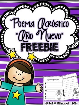 Preview of FREEBIE New Year's Acrostic Poem {Spanish}