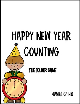 Preview of FREEBIE: New Years Counting File Folder Game, Autism/ MD Unit Classrooms