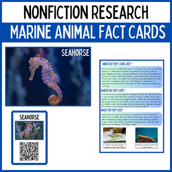 Preview of FREEBIE Nonfiction Animal Research Card With QR Code Audio