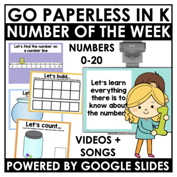 Preview of FREEBIE Numbers of the Week Number Sense DIGITAL MATH BUNDLE Kindergarten Google