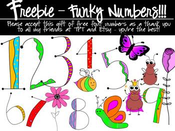 Preview of FREEBIE - Numbers to match my Funky Fonts Combo Pack!