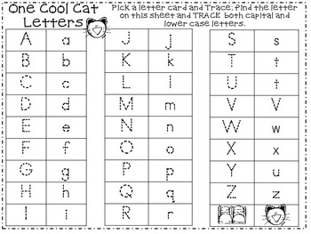 FREEBIE-One cool Cat Letter Trace by Danielle Collins | TpT