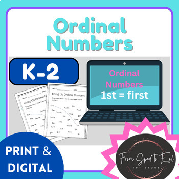 Preview of FREEBIE Ordinal Numbers Worksheet