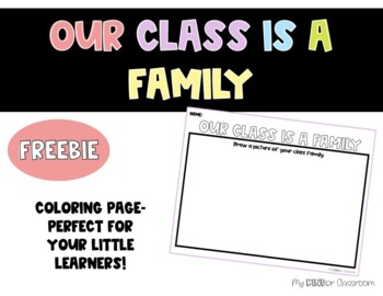 FREEBIE-Our Class is a Family Drawing Page by My KIND-er Classroom