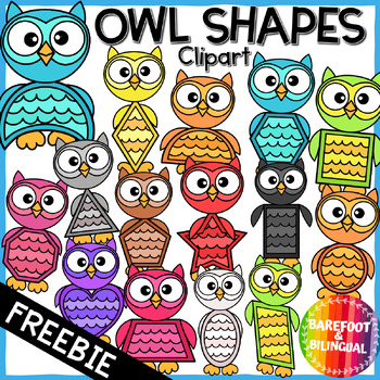 Preview of FREEBIE Owl 2D Shape Clipart - Free Cute Owl Clipart