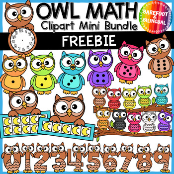 Preview of FREEBIE Owl Math Clipart Mini Bundle - Free Math Owl Clipart