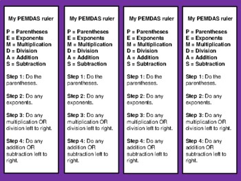 freebie pemdas order of operations math bookmarks by from the desk of ms t