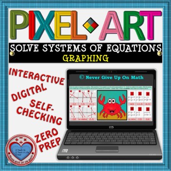 Preview of FREEBIE PIXEL ART: Solve System of Equations by Graphing DISTANCE LEARNING