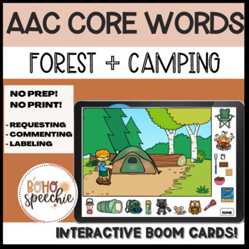 Preview of FREEBIE PREVIEW! Core Words for AAC : Forest Animals + Camping
