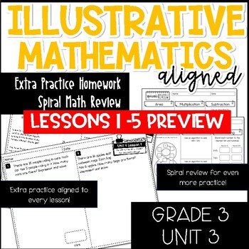 Preview of FREEBIE PREVIEW Illustrative Math Aligned Homework - Grade 3 Unit 4