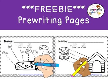 Preview of FREEBIE PREWRITING WORKBOOK (#2) ..... 10 pages ! Color & trace OT SPED prek